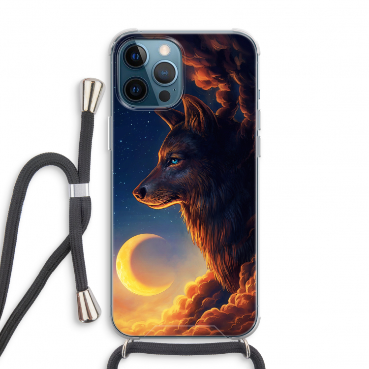 Night Guardian: iPhone 12 Pro Transparant Hoesje met koord