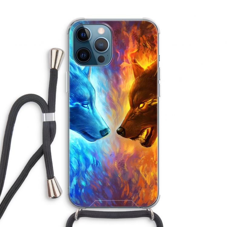 Fire & Ice: iPhone 12 Pro Transparant Hoesje met koord
