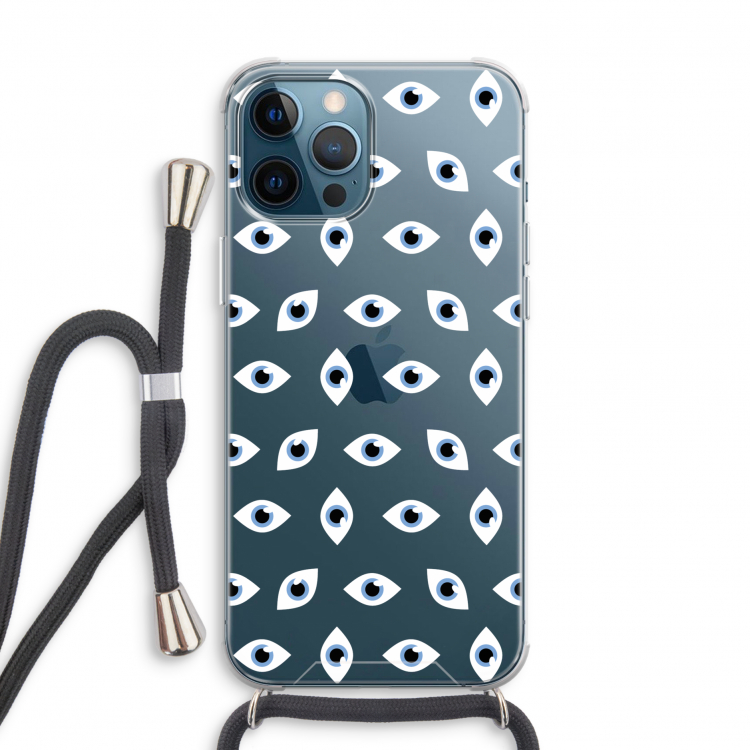 Eyes pattern: iPhone 12 Pro Transparant Hoesje met koord