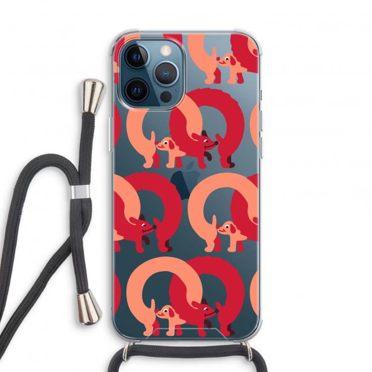 Dogs: iPhone 12 Pro Transparant Hoesje met koord