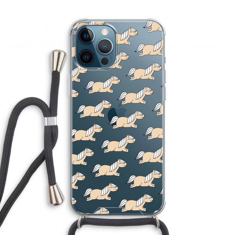 Ponys: iPhone 12 Pro Transparant Hoesje met koord