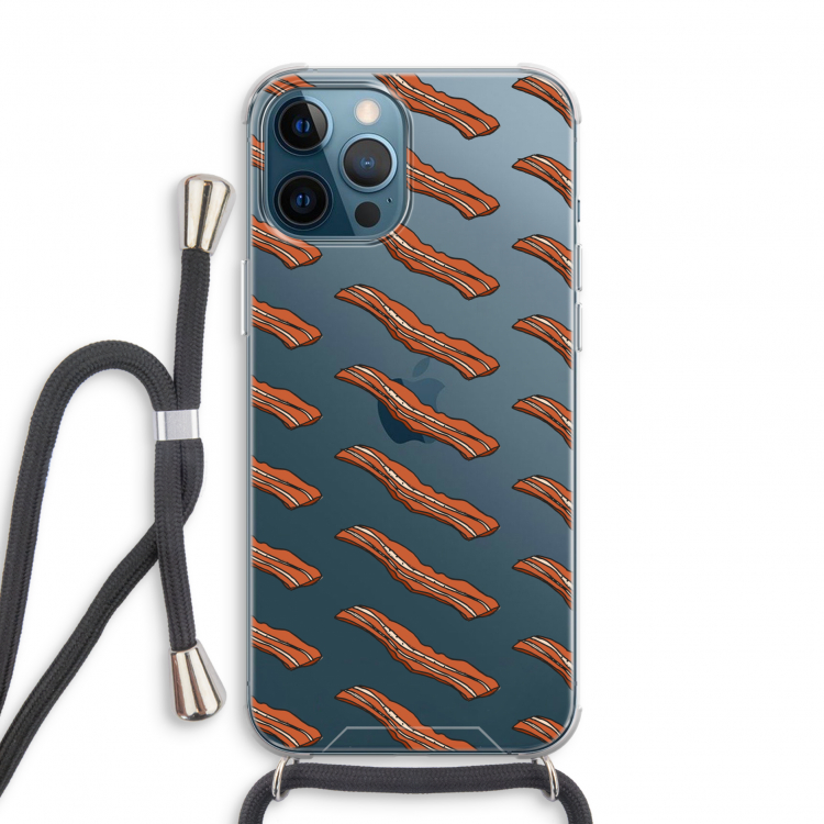 Bacon to my eggs #2: iPhone 12 Pro Transparant Hoesje met koord