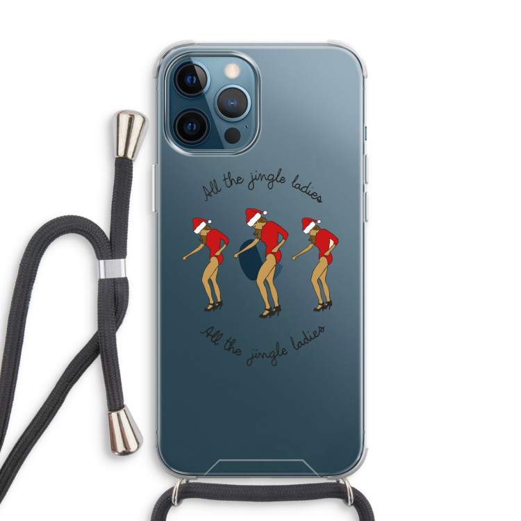 Jingle Ladies: iPhone 12 Pro Transparant Hoesje met koord