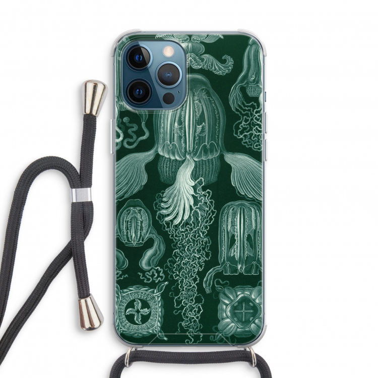 Haeckel Cubomedusae: iPhone 12 Pro Transparant Hoesje met koord