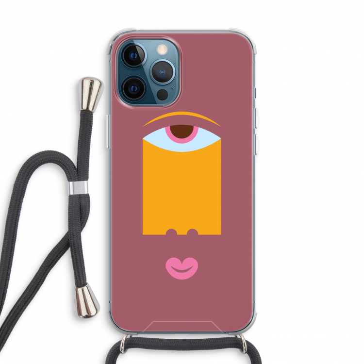 Mono V: iPhone 12 Pro Transparant Hoesje met koord