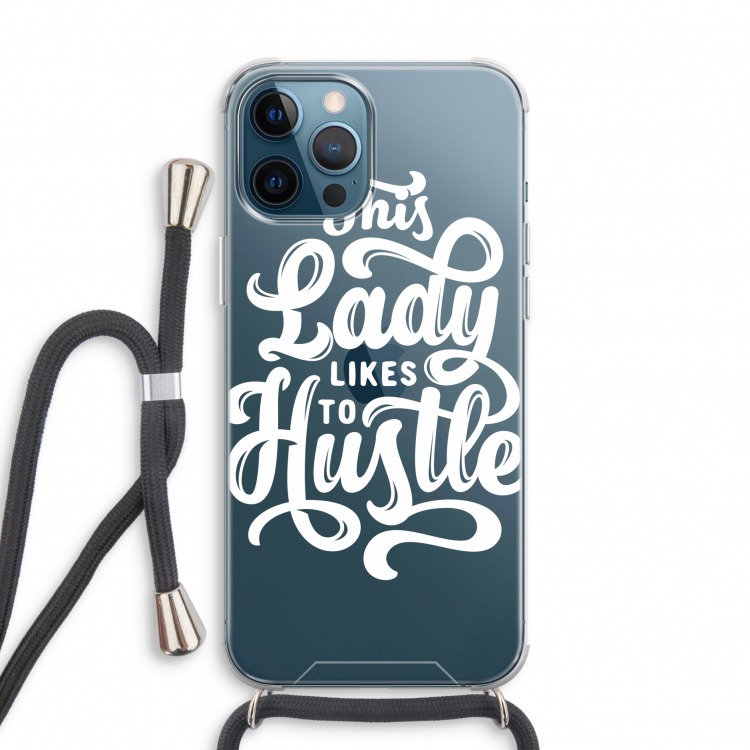Hustle Lady: iPhone 12 Pro Transparant Hoesje met koord