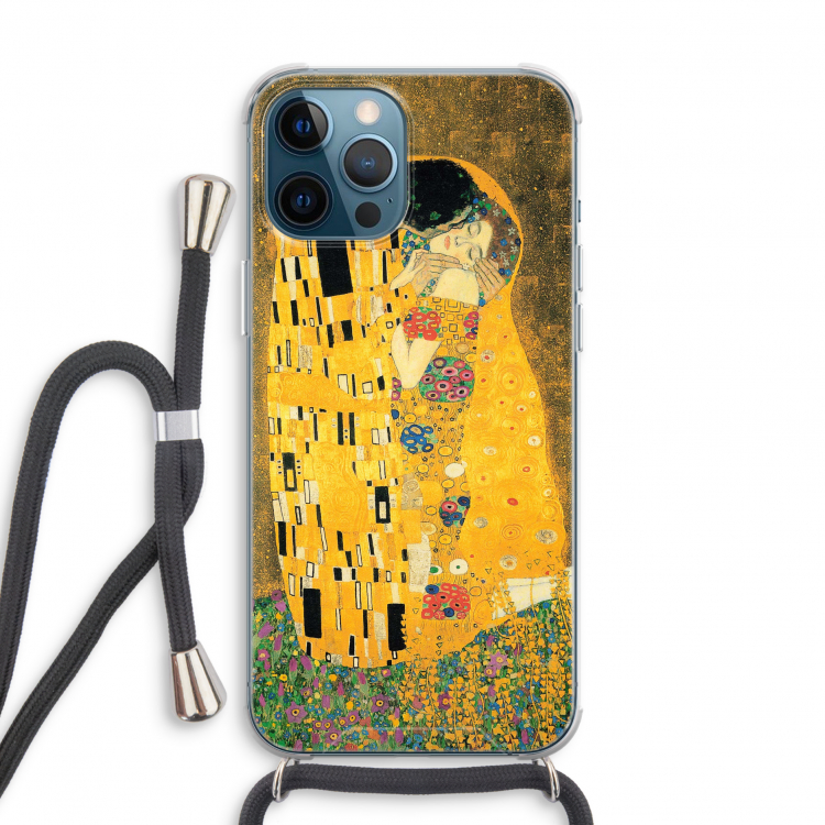 Der Kuss: iPhone 12 Pro Transparant Hoesje met koord