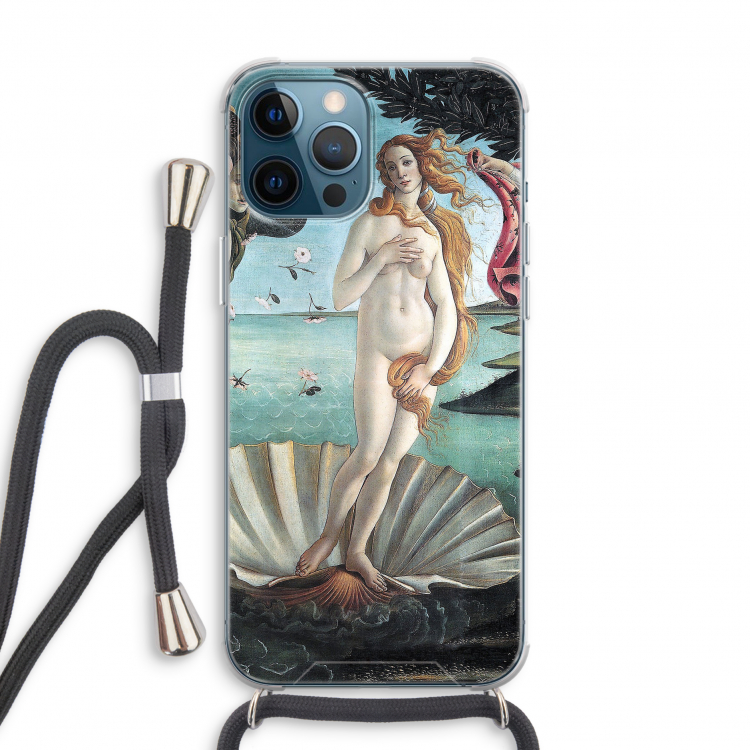 Birth Of Venus: iPhone 12 Pro Transparant Hoesje met koord
