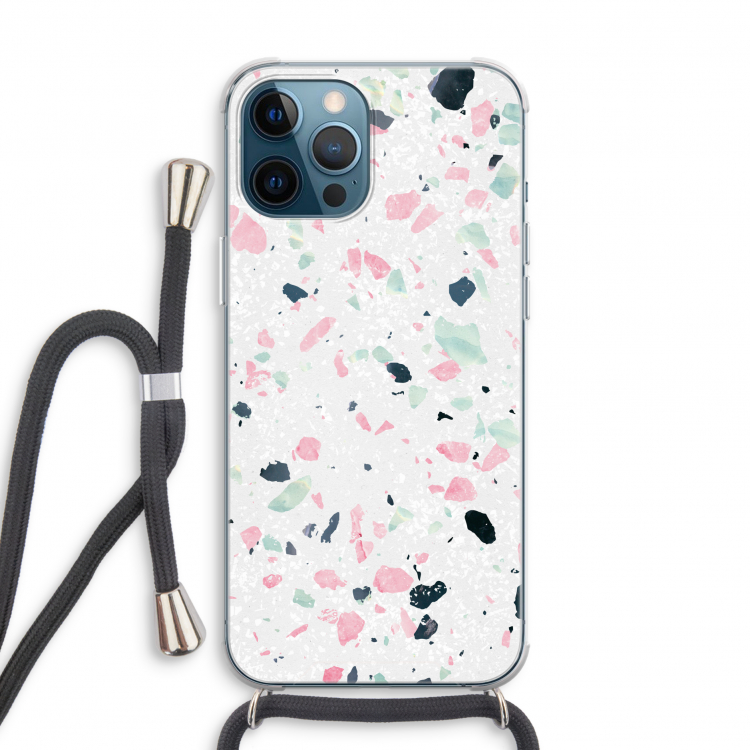 Terrazzo N°3: iPhone 12 Pro Transparant Hoesje met koord