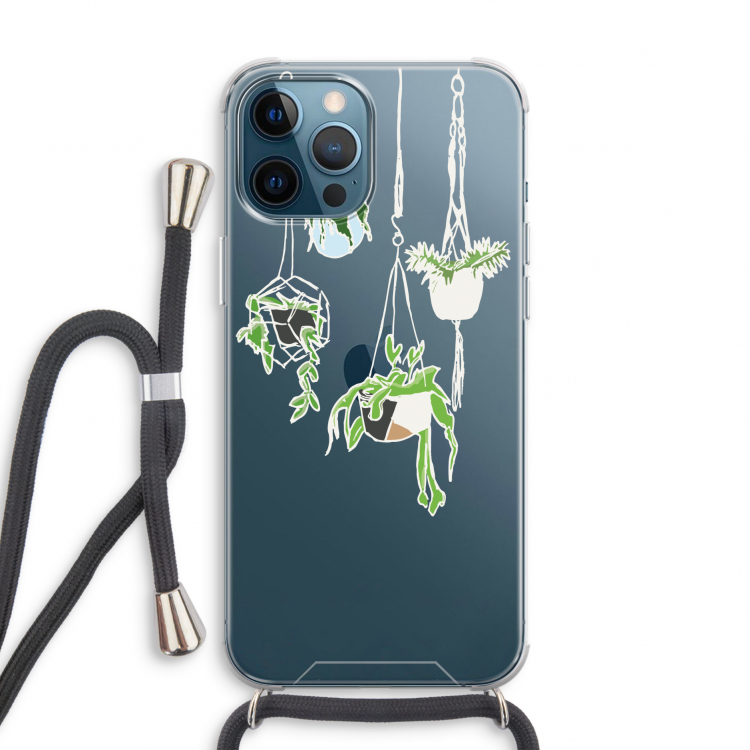 Hang In There: iPhone 12 Pro Transparant Hoesje met koord