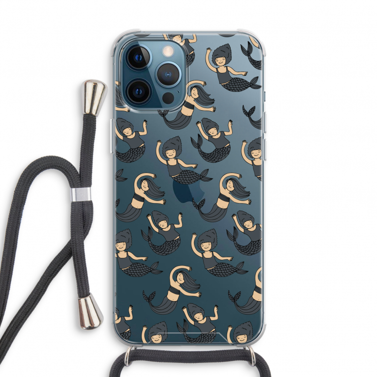 Zeemeermin: iPhone 12 Pro Transparant Hoesje met koord
