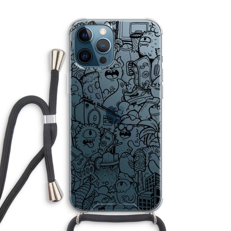 Vexx Black City : iPhone 12 Pro Transparant Hoesje met koord