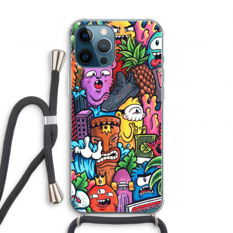 Vexx Mixtape: iPhone 12 Pro Transparant Hoesje met koord
