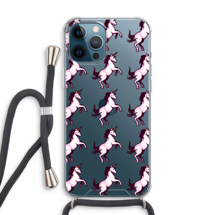 Musketon Unicorn: iPhone 12 Pro Transparant Hoesje met koord