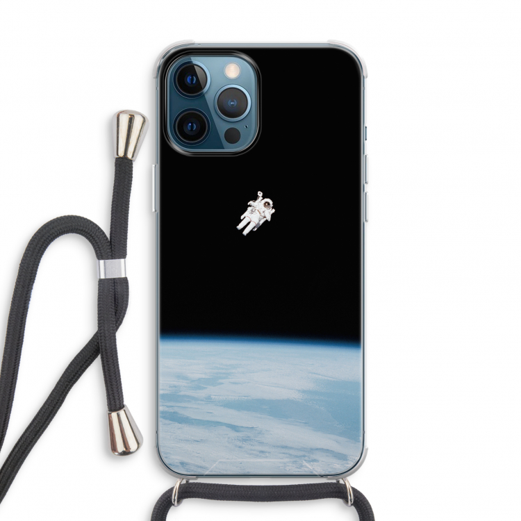 Alone in Space: iPhone 12 Pro Transparant Hoesje met koord