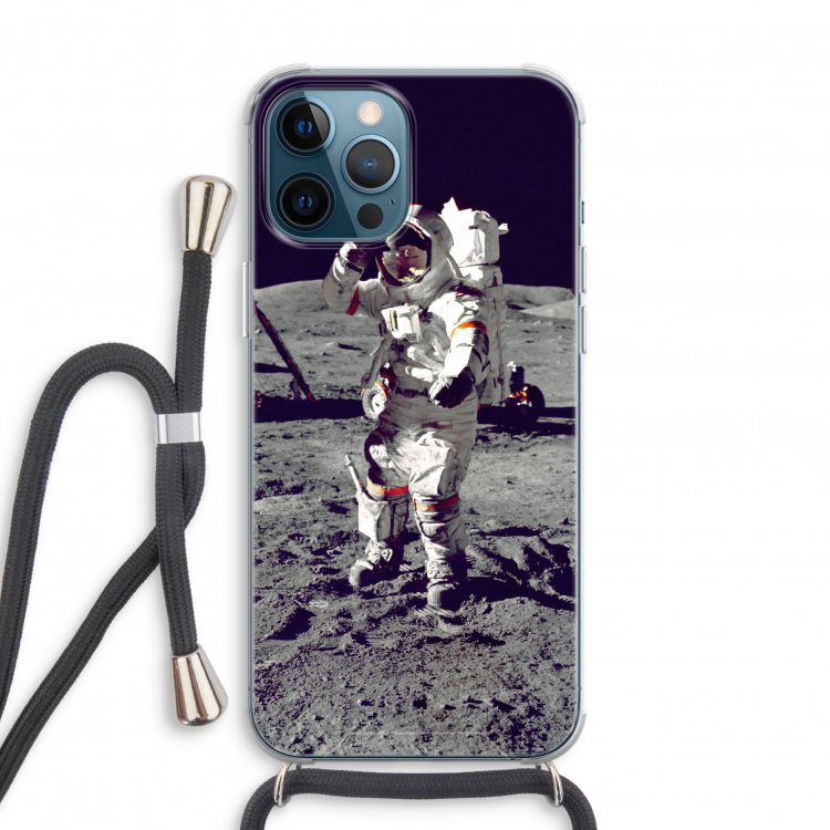 Spaceman: iPhone 12 Pro Transparant Hoesje met koord