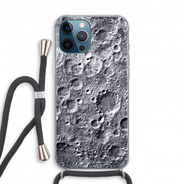 Maanlandschap: iPhone 12 Pro Transparant Hoesje met koord