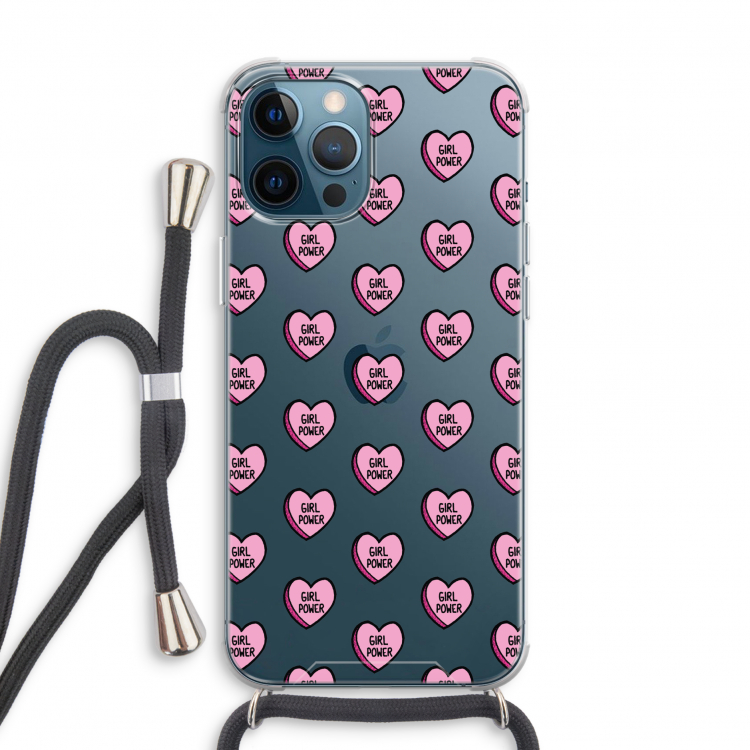 GIRL POWER: iPhone 12 Pro Transparant Hoesje met koord