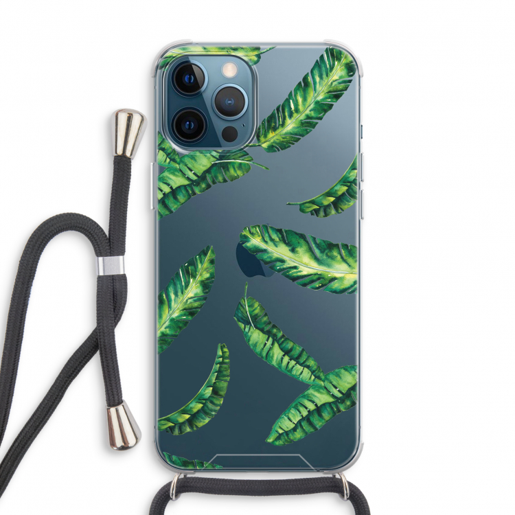 Lange bladeren: iPhone 12 Pro Transparant Hoesje met koord