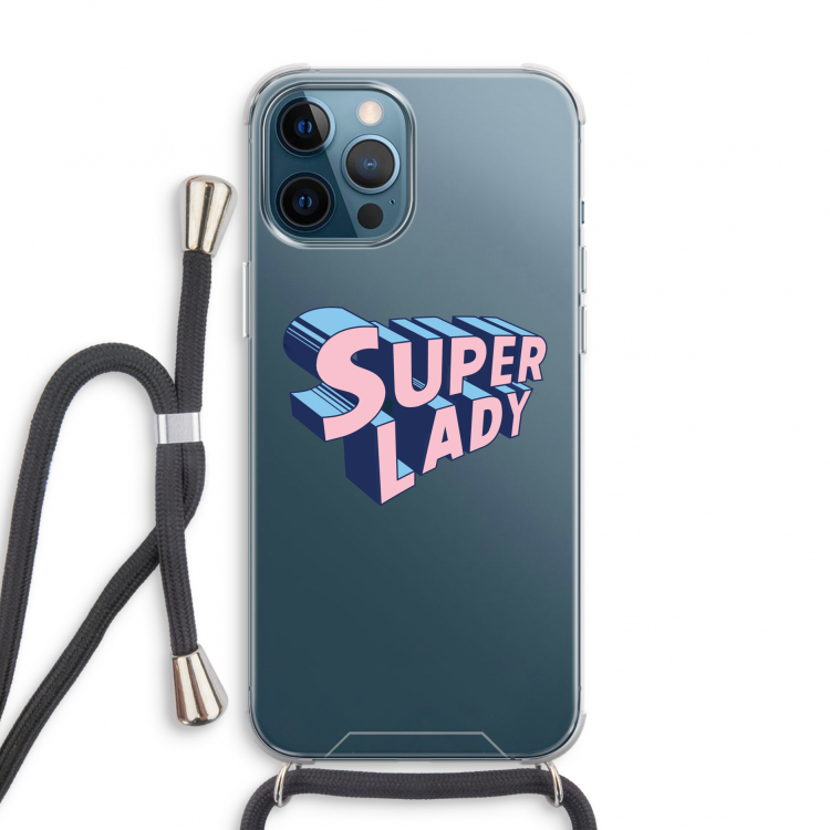 Superlady: iPhone 12 Pro Transparant Hoesje met koord