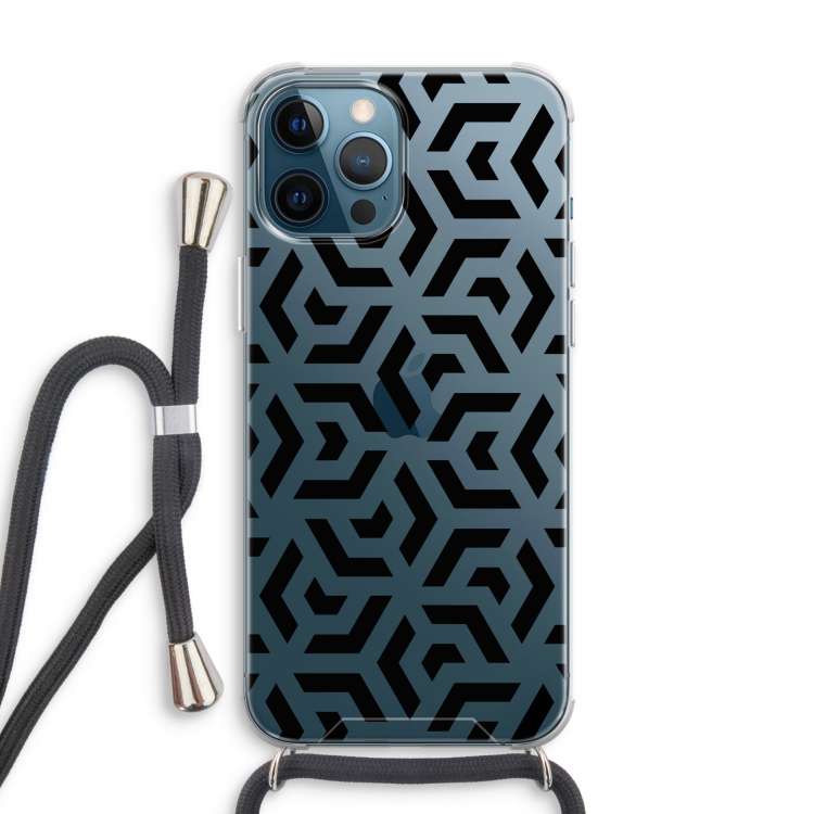 Crazy pattern: iPhone 12 Pro Transparant Hoesje met koord