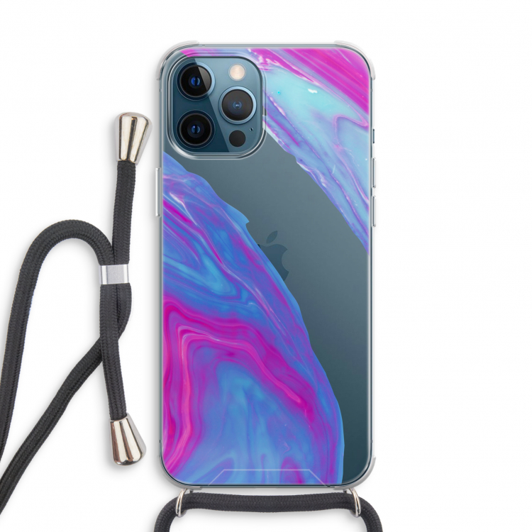 Zweverige regenboog: iPhone 12 Pro Transparant Hoesje met koord
