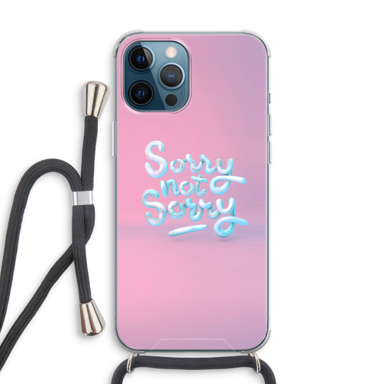 Sorry not sorry: iPhone 12 Pro Transparant Hoesje met koord