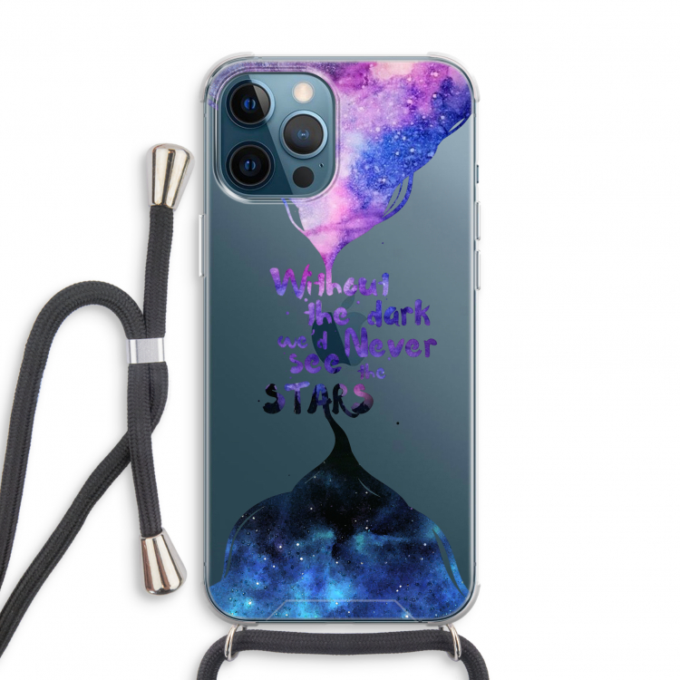 Stars quote: iPhone 12 Pro Transparant Hoesje met koord