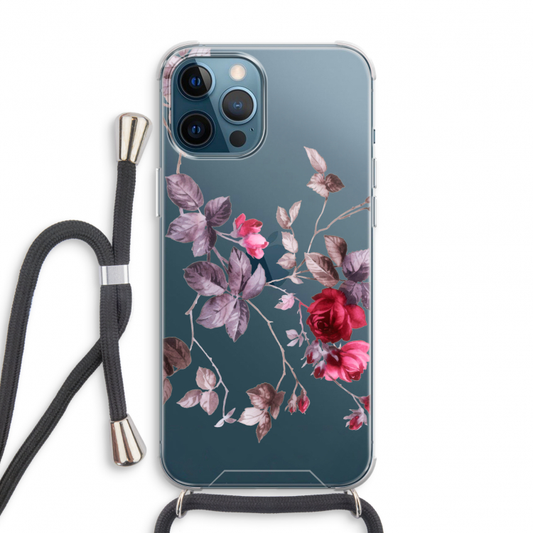 Mooie bloemen: iPhone 12 Pro Transparant Hoesje met koord