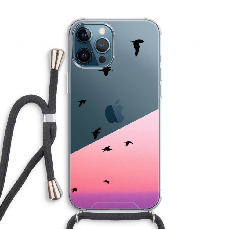 Fly away: iPhone 12 Pro Transparant Hoesje met koord