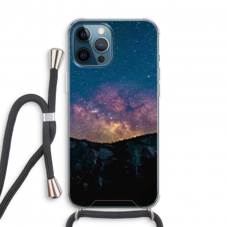 Travel to space: iPhone 12 Pro Transparant Hoesje met koord