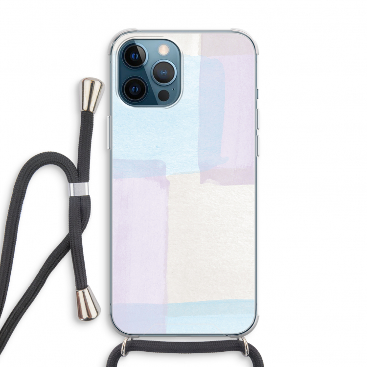 Square pastel: iPhone 12 Pro Transparant Hoesje met koord