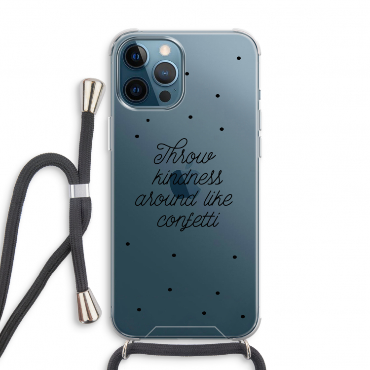 Confetti: iPhone 12 Pro Transparant Hoesje met koord