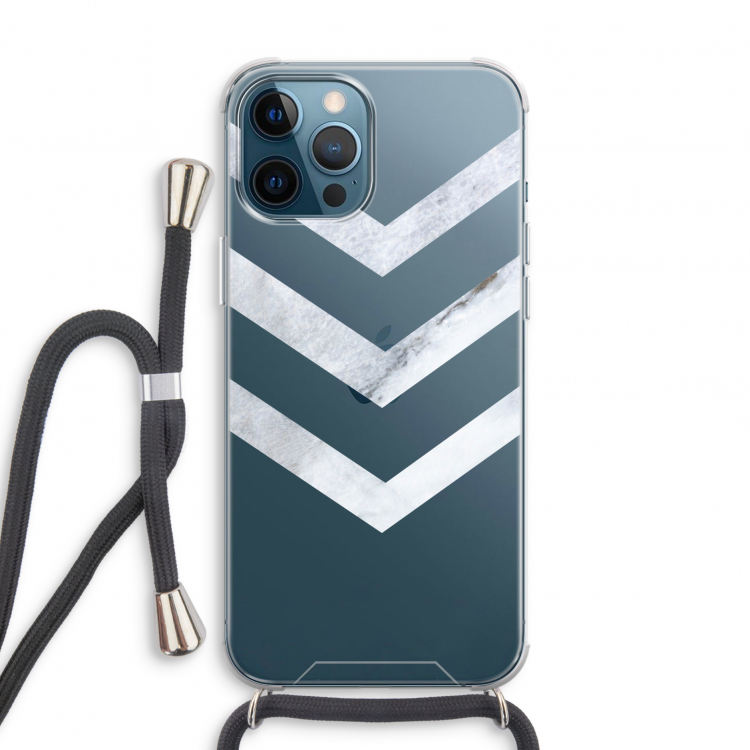 Marmeren pijlen: iPhone 12 Pro Transparant Hoesje met koord
