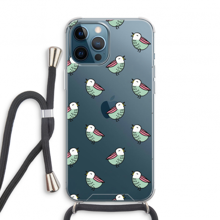 Vogeltjes: iPhone 12 Pro Transparant Hoesje met koord