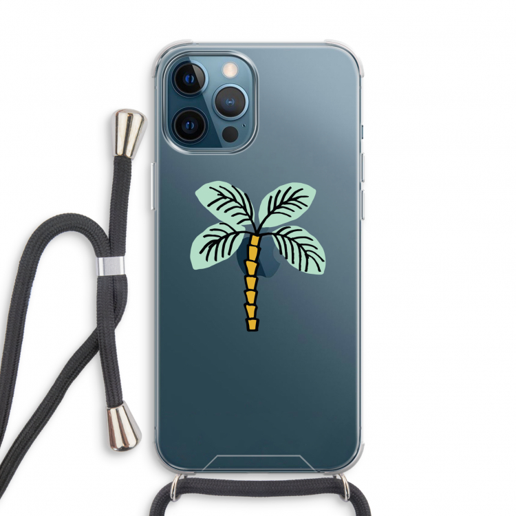 Palmboom: iPhone 12 Pro Transparant Hoesje met koord