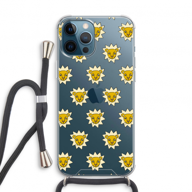 Leeuwenkoppen: iPhone 12 Pro Transparant Hoesje met koord