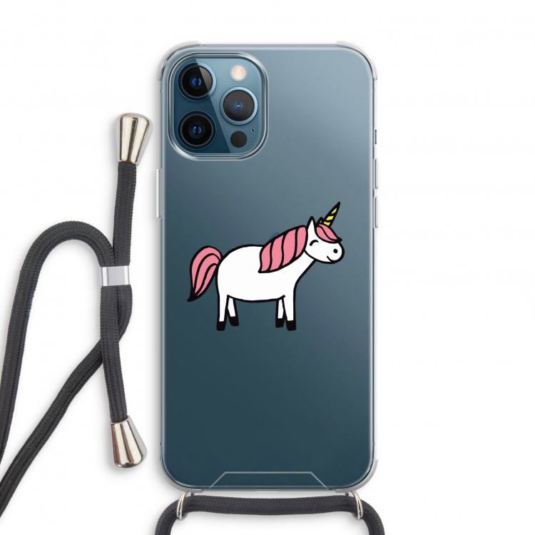 Eenhoorn: iPhone 12 Pro Transparant Hoesje met koord