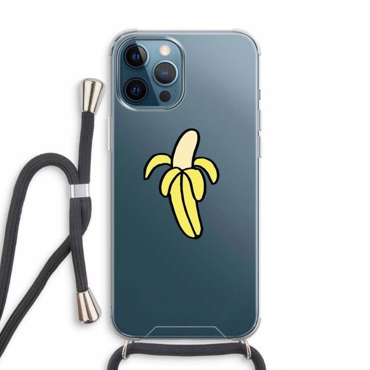 Banana: iPhone 12 Pro Transparant Hoesje met koord