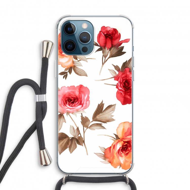 Roosjes: iPhone 12 Pro Transparant Hoesje met koord