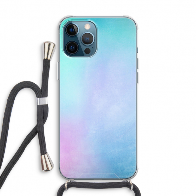 mist pastel: iPhone 12 Pro Transparant Hoesje met koord