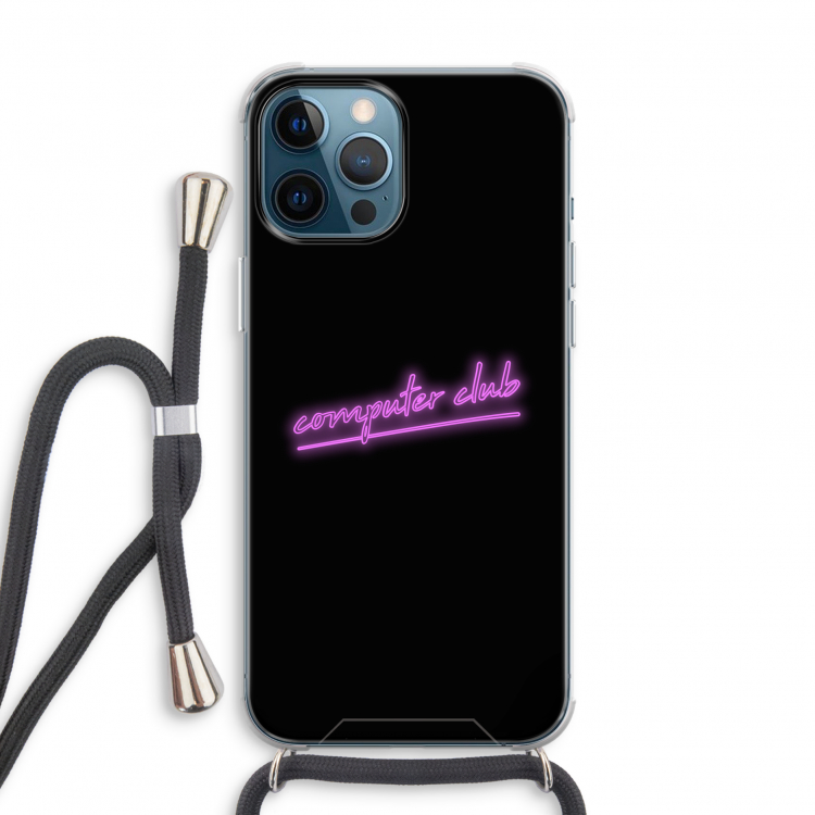 Vice Black: iPhone 12 Pro Transparant Hoesje met koord