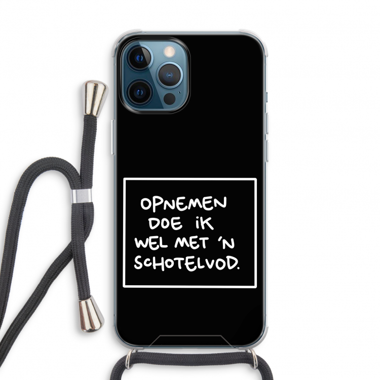 Schotelvod: iPhone 12 Pro Transparant Hoesje met koord