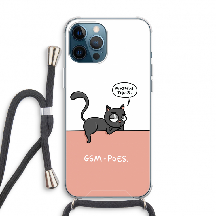 GSM poes: iPhone 12 Pro Transparant Hoesje met koord
