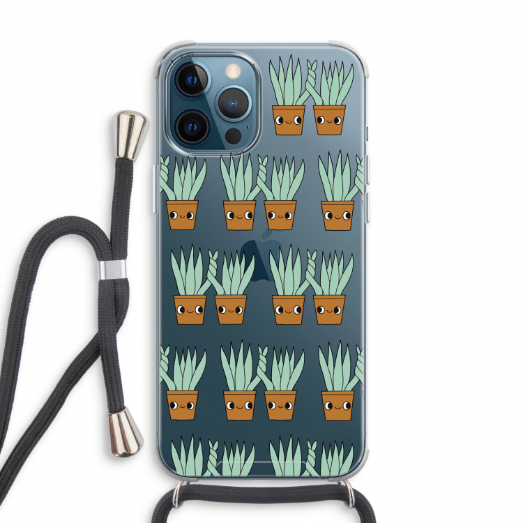 Sansevieria: iPhone 12 Pro Transparant Hoesje met koord