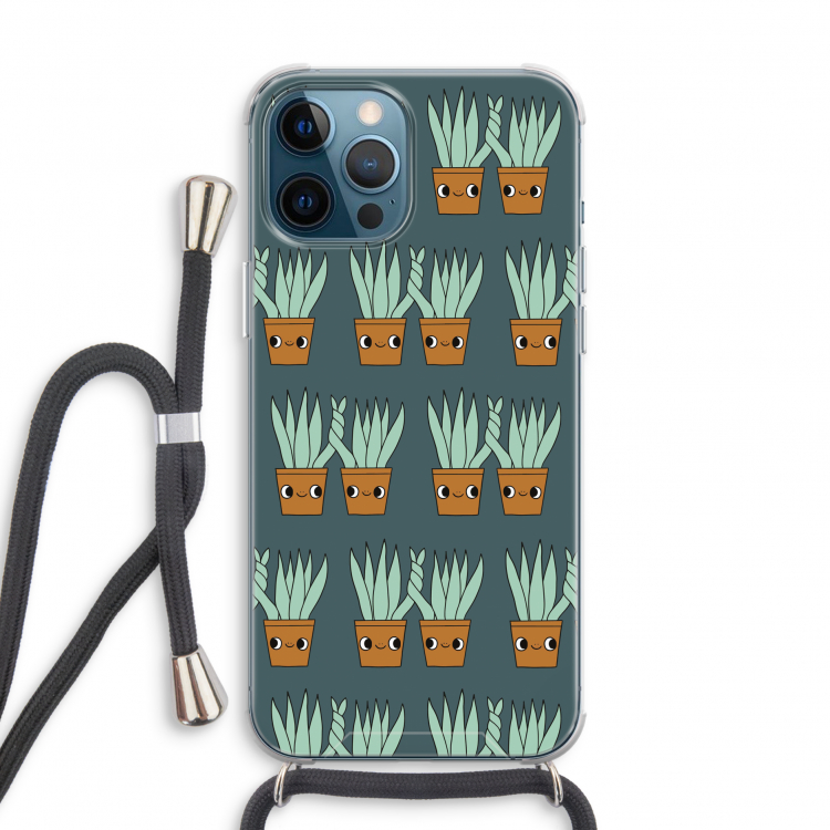 Sansevieria: iPhone 12 Pro Transparant Hoesje met koord