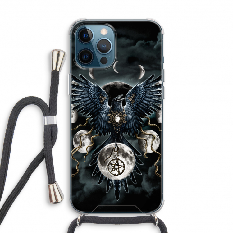 Sinister Wings: iPhone 12 Pro Transparant Hoesje met koord