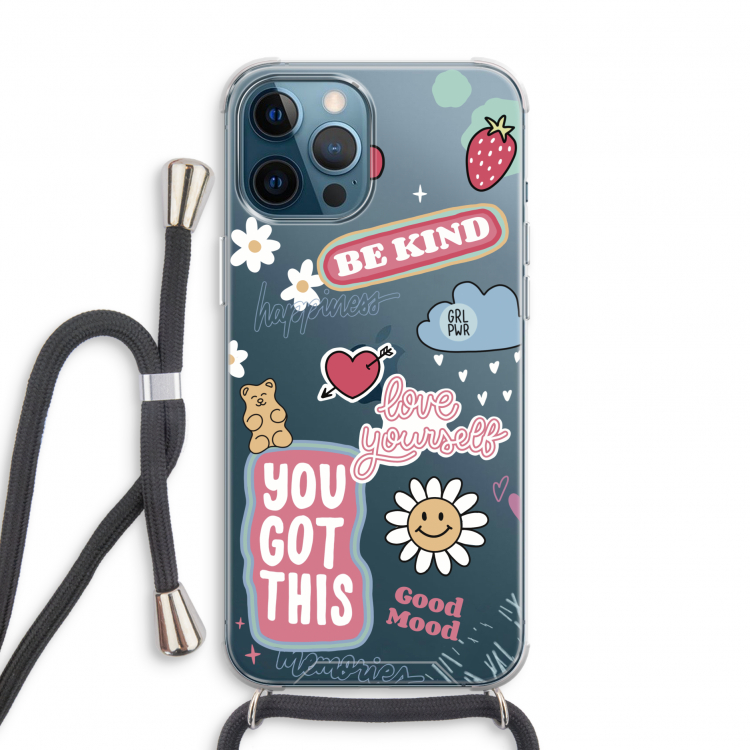 Positivity: iPhone 12 Pro Transparant Hoesje met koord