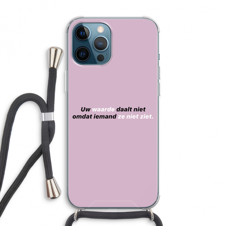 uw waarde daalt niet: iPhone 12 Pro Max Transparant Hoesje met koord