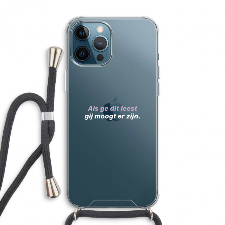 gij moogt er zijn: iPhone 12 Pro Max Transparant Hoesje met koord